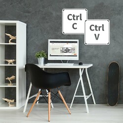 Wooden Decoration for Student Room - Ctrl | White