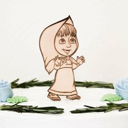 Drevená postavička na tortu - Máša a medveď