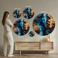 Kruhový epoxidový obraz - Pulz Zeme (UV tlač)