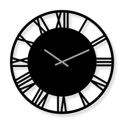 Fa falióra - Római számok - Silver | Fekete