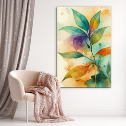 Fából készült levélkép - Akvarell botanikai