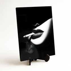 Black and white glamour image - Woman with a cigarette