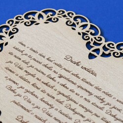 Poďakovanie - Drevené srdiečko s vlastným textom  | Javor