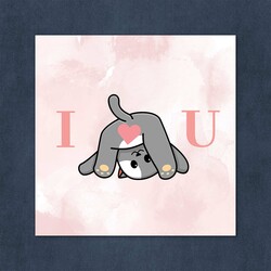 Drevený romantický obraz - I love you