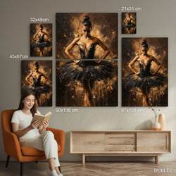Wooden picture of a ballerina - Black Swan