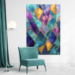 Wooden stained glass picture