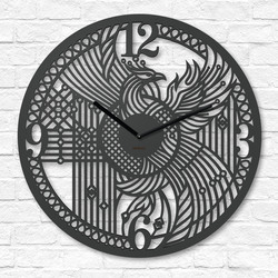 Drevené hodiny na stenu - Fénix | Antracitovo-šedá