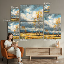 Painted picture on wood - Birches (UV printing) | 90x136 cm