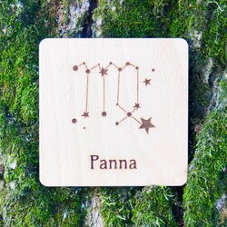 Drevená dekorácia na stôl - Podpivník znamenie Panna