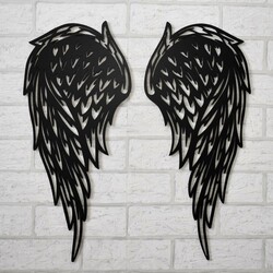 Wooden Angel Wings on the Wall | Black