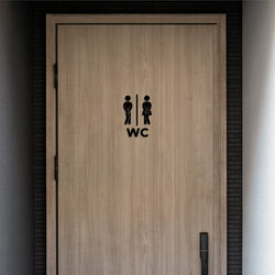 Wooden Symbols - Women&#039;s and Men&#039;s WC | Black