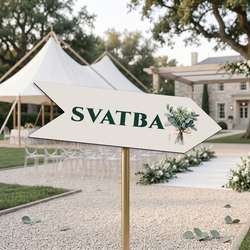 Směrovací šipka na svatbu - Kolekce větvička