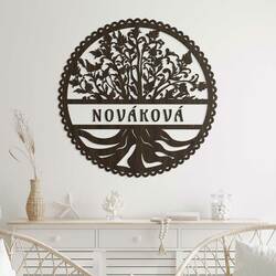 Drevená nálepka - Strom života s vlastným textom | Wenge