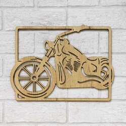 Wooden Wall Art - Chopper Motorcycle | Gold Craft Oak