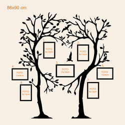 Dřevěný rodokmen lásky | 86x90 cm