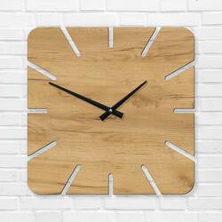 Kitchen Wall Clock - Quadra | Gold Craft Oak