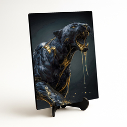 Dizajnový čierno-zlatý obraz - Šelma