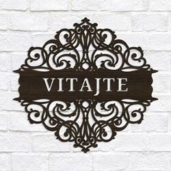 Drevená ozdoba na dvere s nápisom Vitajte | Wenge