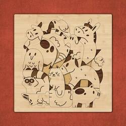 Drevená hračka pre deti - Zvieratká farmy | Javor