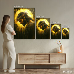 Drevený obraz - Ježiš s tŕňovou korunou