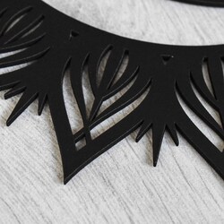 Drevená mandala na stenu - Slnko a mesiac | Čierna