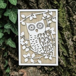 3D fakép - Bagoly | Fehér / Sonoma Tölgy