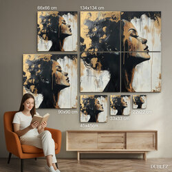 Gold Picture of Woman Made from Wood