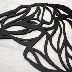 Drevená dekorácia na stenu - Slon  | Čierna