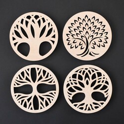 Sada drevených podpivníkov - Stromy 