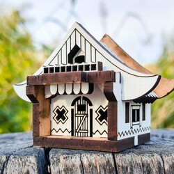 Drevený vianočný domček