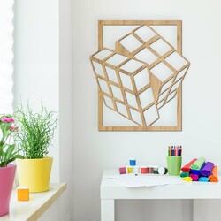 Retro Wall Art for the Office - Rubik&#039;s Cube | Gold Craft Oak