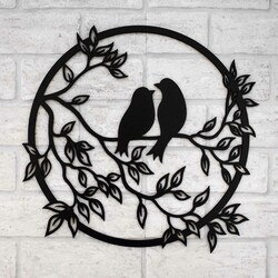 Wooden Room Decoration - Doves | Black