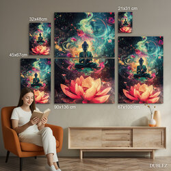 Meditační obraz Buddhy - Zářivý lotos