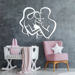 Wooden Wall Art - Family | White