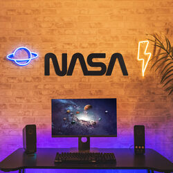 Nalepovací logo ze dřeva - NASA | Černá