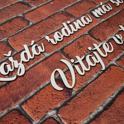 3d Nápis z dreva na stenu - Vitajte v našom príbehu | Biela