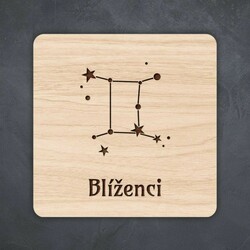 Lacný darček do 5 eur - podložka pod pohár v znamení Blíženci