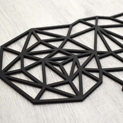 Drevený polygonálny obraz - Znamenie Baran | Čierna