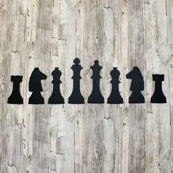 Wooden 3D Wall Art - Wall Sticker Chess | Black
