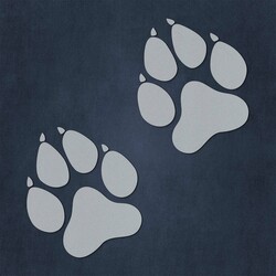 Drevené nálepky - Stopy vlka | Strieborná