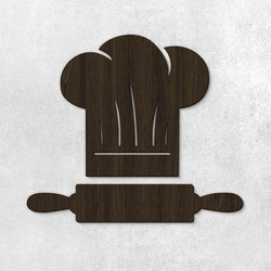 Semn din lemn pentru ușă - Bucătărie | Wenge