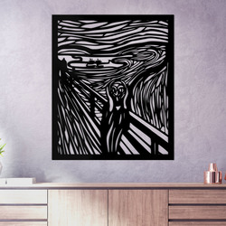 Drevená reprodukcia obrazu - Výkrik | Čierna