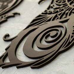 Cut-out Feathers on the Wall made from Wood | Wenge