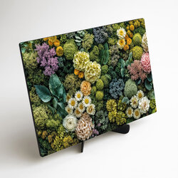 Prírodný obraz s machom a kvetmi - Kvitnúca záhrada