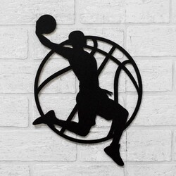 Gift for a Basketball Player - Wooden Wall Sticker | Black