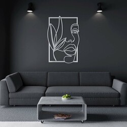 Wooden Line Art Wall Art - Muse | Silver