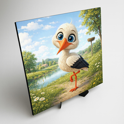 Farebný obraz na stenu pre deti - Bocian