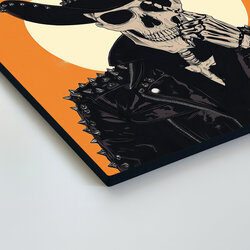 Oranžový obraz - Lebka kovboja