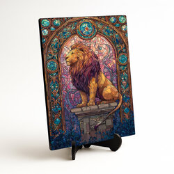 Umelecký obraz - Vitrážový lev