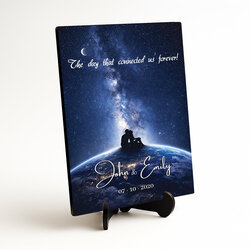 Personalized Wooden Wall Art - Night Sky with Names and Date